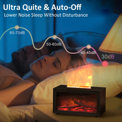 Fireplace Air Aroma Humidifier With Colorful Night Light