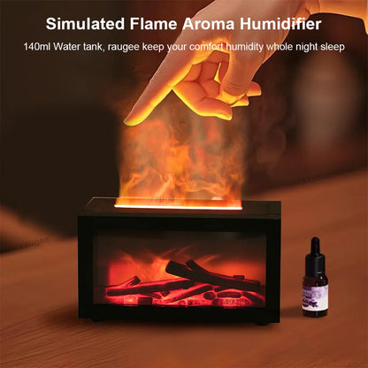 Fireplace Air Aroma Humidifier With Colorful Night Light